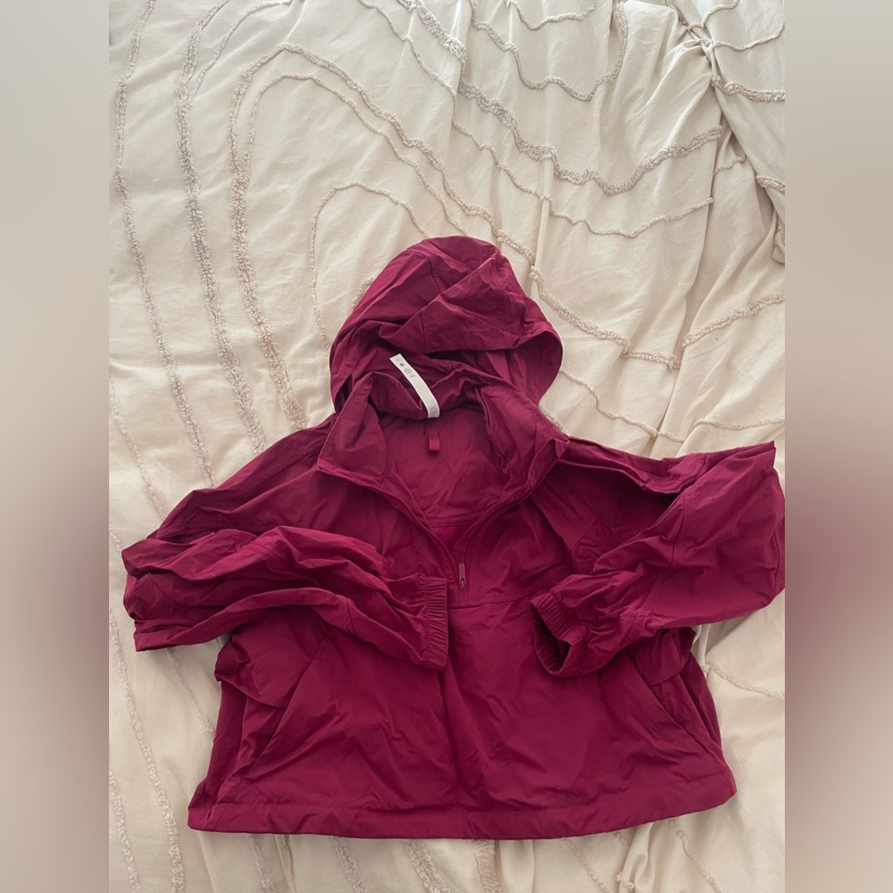 Pink lululemon rain Hooded Jacket